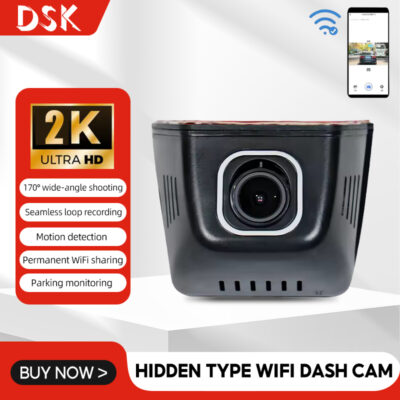 Dashcam DVR WIFI 2K HD Driving Recorder Night Vision Hidden Type 170° Wide-Angle Auto Universal Camera Recorder Car Camera