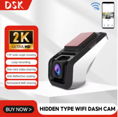 Universal Dash Cam Wifi Car Driving Recorder With App Mini DVR Camera Recorder Hidden Type 2K HD Wide-Angle Auto Video Camera