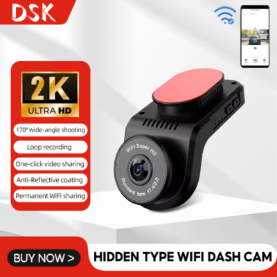 Dash Cam Universal Car DVR Camera Recorder WIFI 2K HD Mini Dashcam 170 ° Wide-Angle Auto Video Recorder
