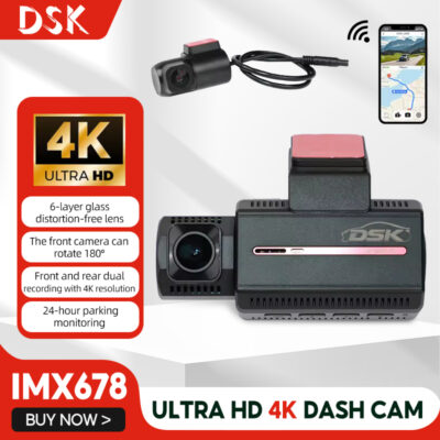 Mini 2-Inch Screen Ultra HD 5K Dash Cam 24-Hour Parking Monitoring IMX678 G-Sensor Drive Recorder Infrared Night Vision Car DVR