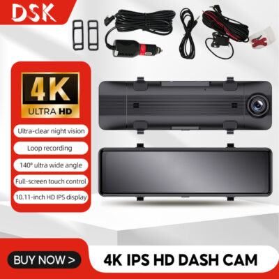 4K Ultra HD Dash Cam with IPS HD Screen Carplay Connectivity Night Vision Dual Car Camera Drive Video Recorder