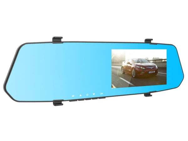 Dual-Channel Rearview Mirror Dash Cam with 4.3" IPS Display