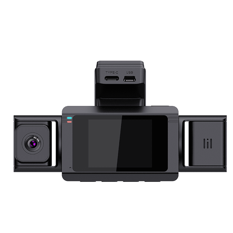 DANSKER S66 Dash cam 4K Three-Channel Dash Cam with 360° Rotatable Lenses